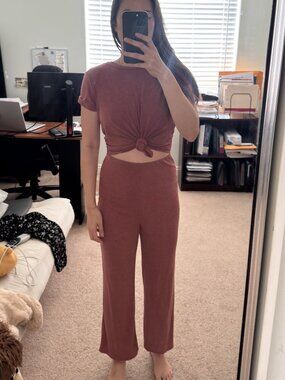 Orange Cutout Jumpsuit